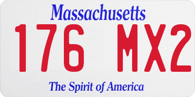 MA license plate 176MX2