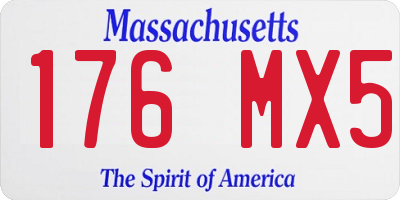 MA license plate 176MX5