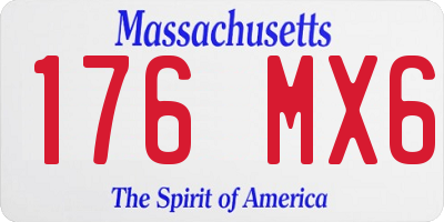 MA license plate 176MX6