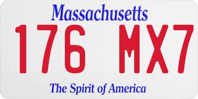 MA license plate 176MX7