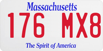 MA license plate 176MX8