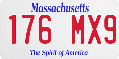 MA license plate 176MX9