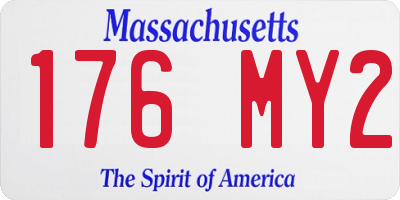 MA license plate 176MY2
