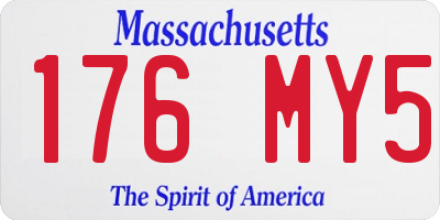 MA license plate 176MY5