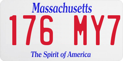 MA license plate 176MY7