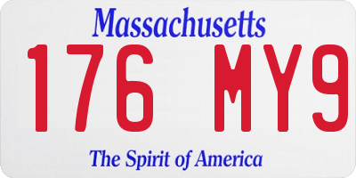 MA license plate 176MY9