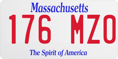 MA license plate 176MZ0