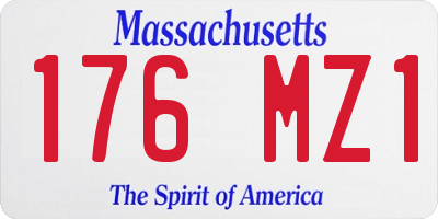 MA license plate 176MZ1