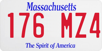 MA license plate 176MZ4