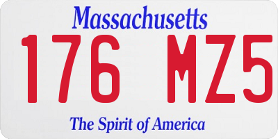 MA license plate 176MZ5