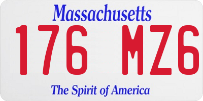 MA license plate 176MZ6