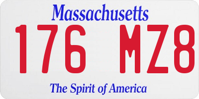 MA license plate 176MZ8