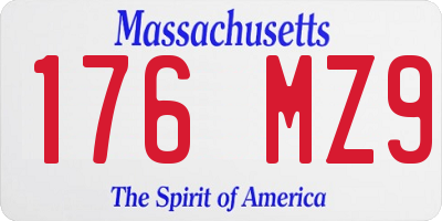 MA license plate 176MZ9