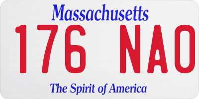 MA license plate 176NA0
