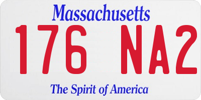 MA license plate 176NA2