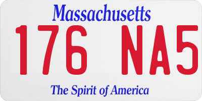 MA license plate 176NA5