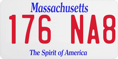 MA license plate 176NA8