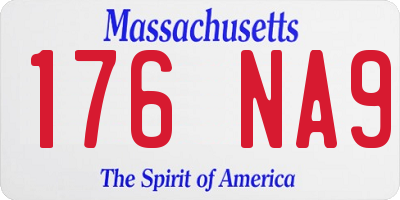 MA license plate 176NA9