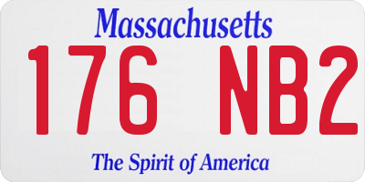 MA license plate 176NB2