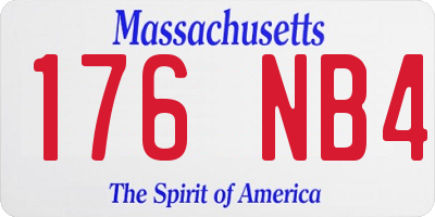 MA license plate 176NB4