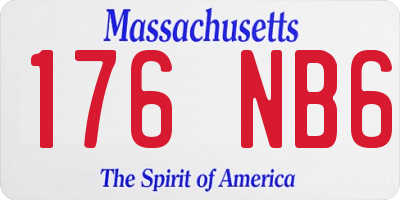 MA license plate 176NB6