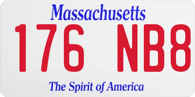 MA license plate 176NB8