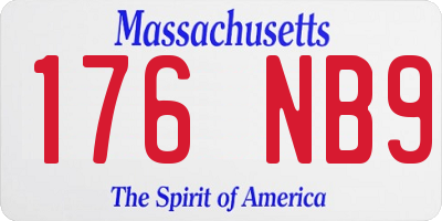 MA license plate 176NB9
