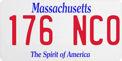 MA license plate 176NC0