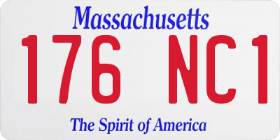 MA license plate 176NC1