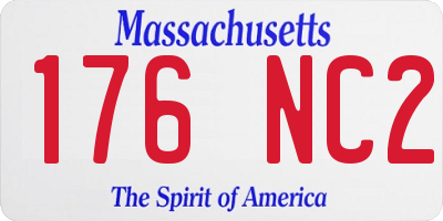 MA license plate 176NC2