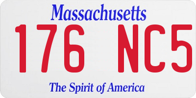 MA license plate 176NC5