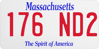 MA license plate 176ND2