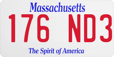 MA license plate 176ND3