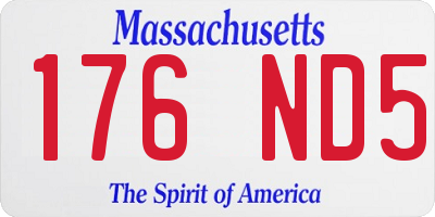MA license plate 176ND5