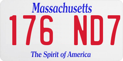 MA license plate 176ND7