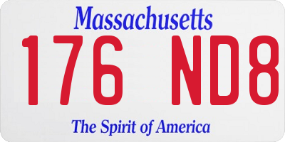 MA license plate 176ND8