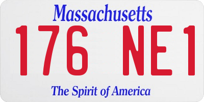 MA license plate 176NE1