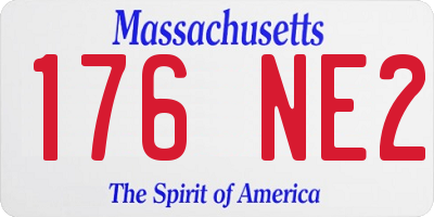 MA license plate 176NE2