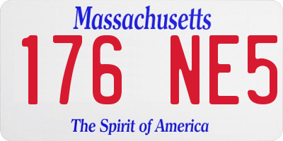 MA license plate 176NE5