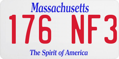 MA license plate 176NF3