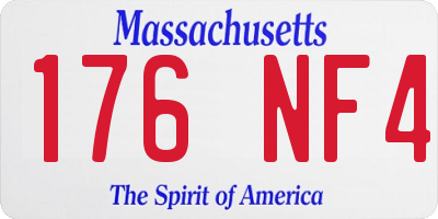 MA license plate 176NF4