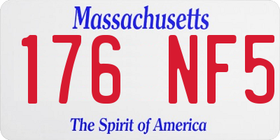 MA license plate 176NF5