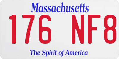 MA license plate 176NF8