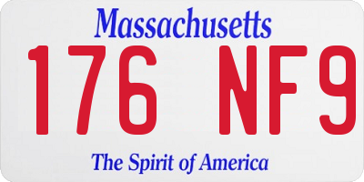 MA license plate 176NF9