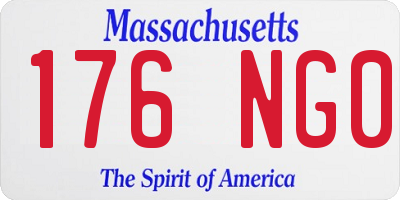 MA license plate 176NG0