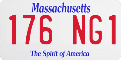 MA license plate 176NG1