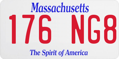MA license plate 176NG8