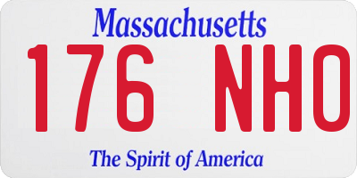 MA license plate 176NH0