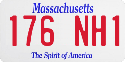 MA license plate 176NH1