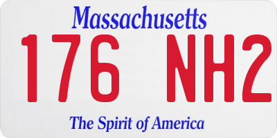 MA license plate 176NH2